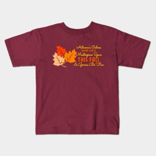 Fall's Artistry: A Symphony of Autumn Leaves and Colors Kids T-Shirt